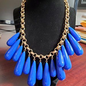 3for$35 Gold & Blue Statement Necklace